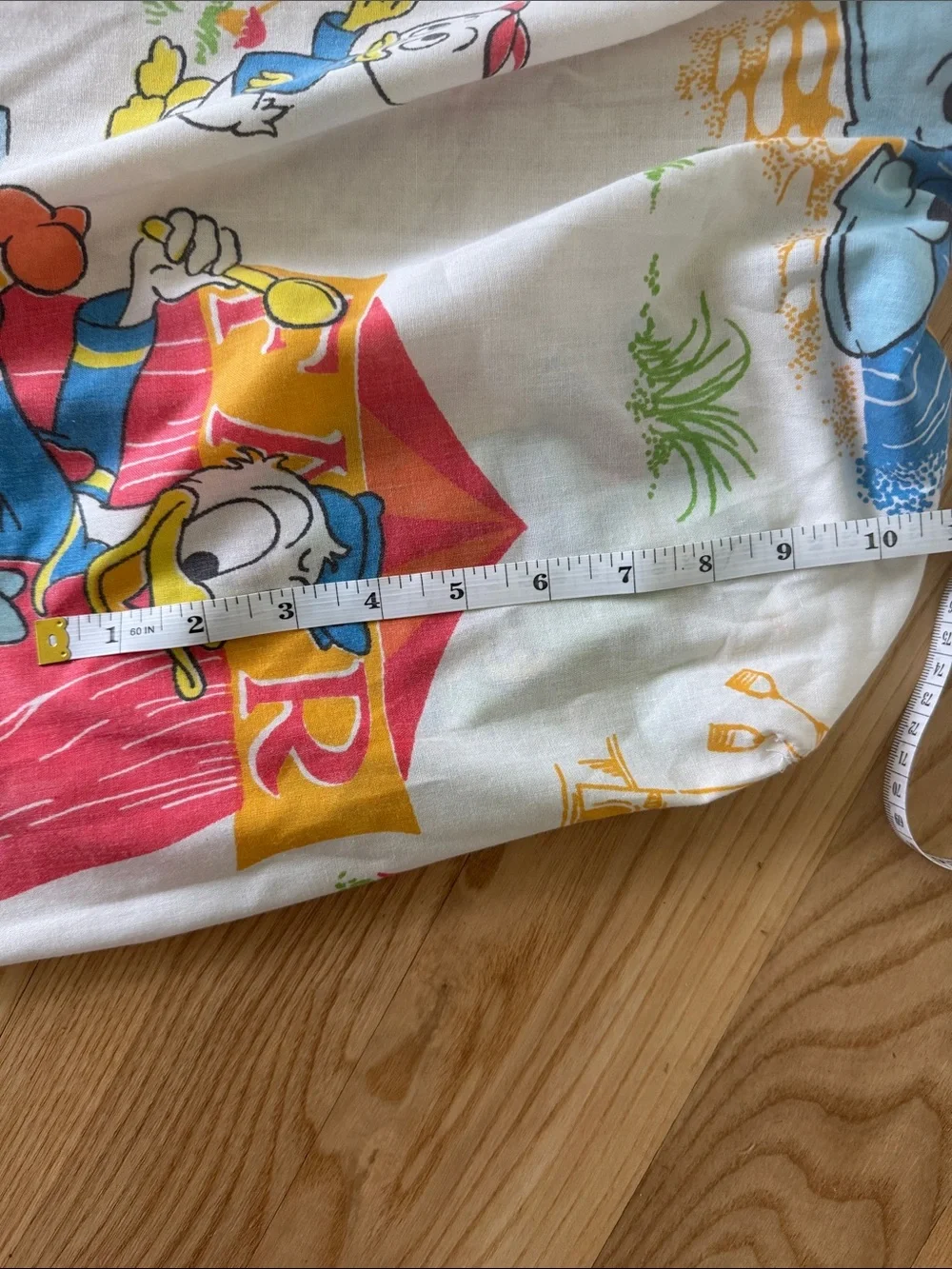 Vintage Disney Mickey Mouse Carnival Twin Fitted Sheet Donald Goofy USA